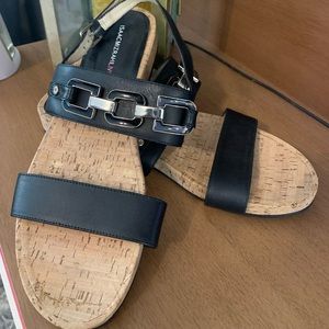 Isaac Mizrahi Black Strap Sandals